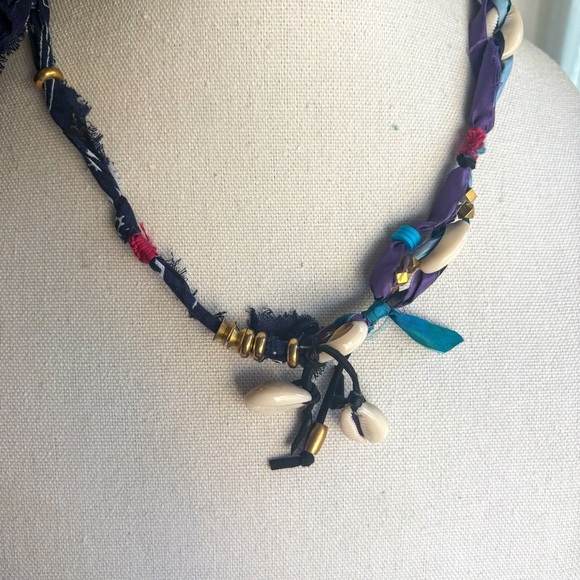 Free People Ariana Ost “Alpha Choker” • Shell Boho Bandana Choker • NWT - Picture 7 of 8